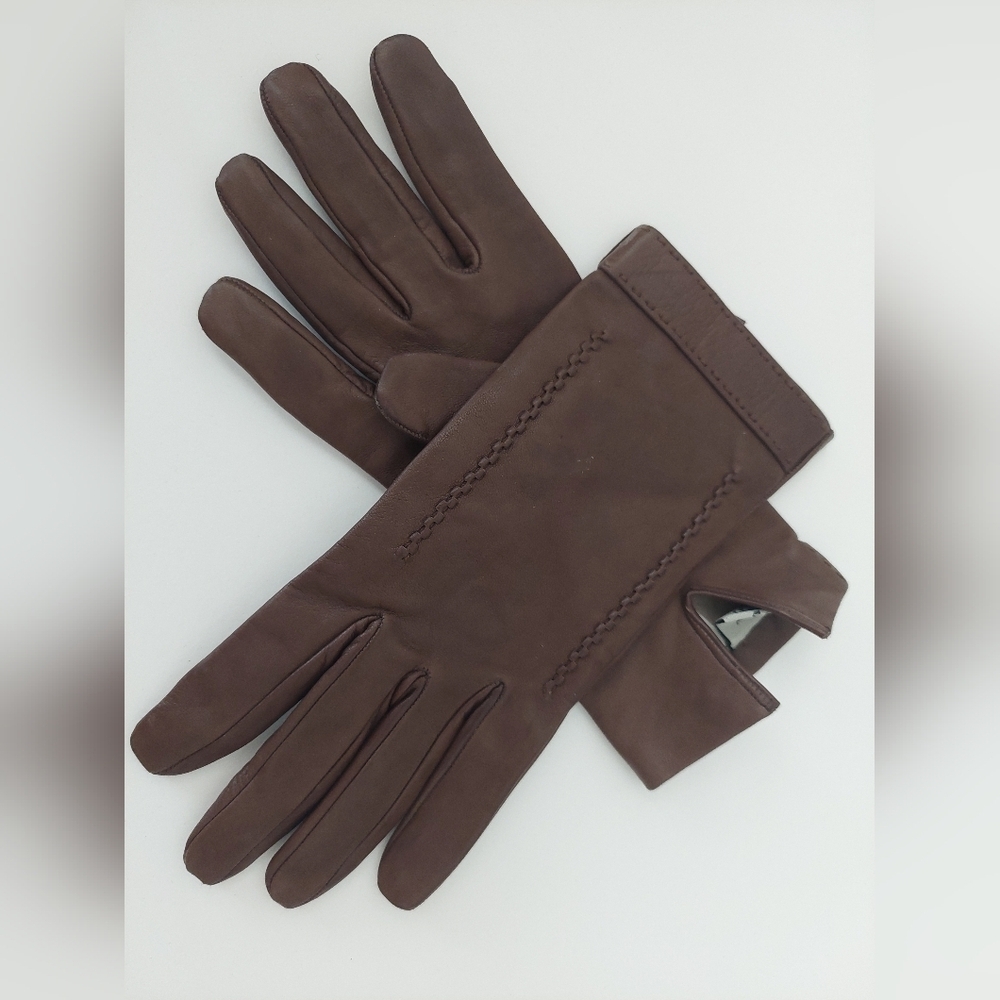 Maison Fabre Brown Leather Gloves